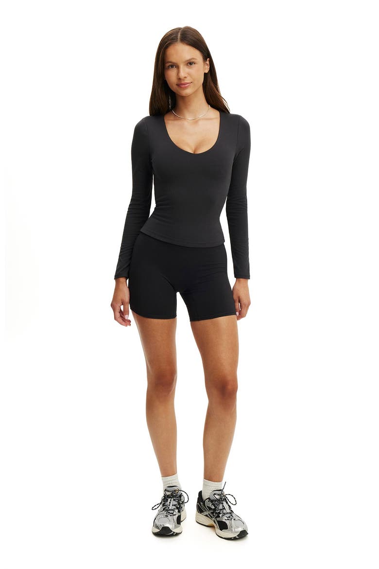 Women's Active Ultra Soft Scoop Neck Long Sleeve, Alternate, color, Black