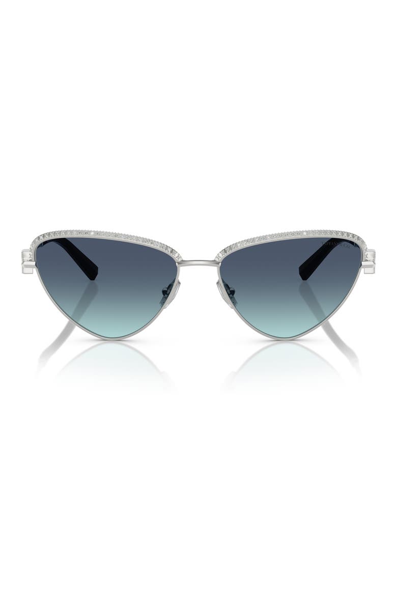 59mm Gradient Irregular Sunglasses, Main, color, SILVER/ BLUE GRADIENT