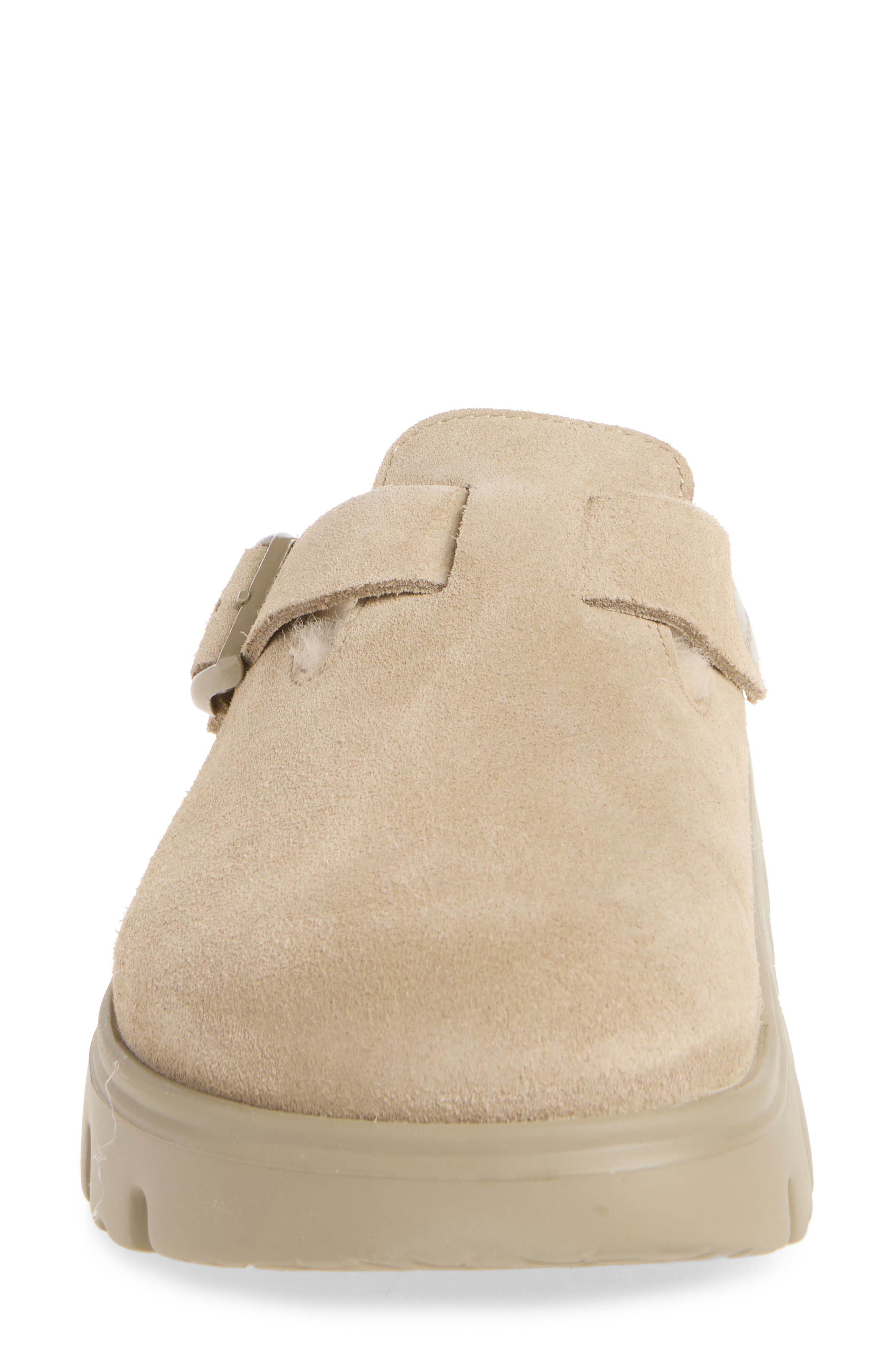 Boston Chunky Genuine Shearling Clog, Alternate, color, TAUPE/ SANDCASTLE
