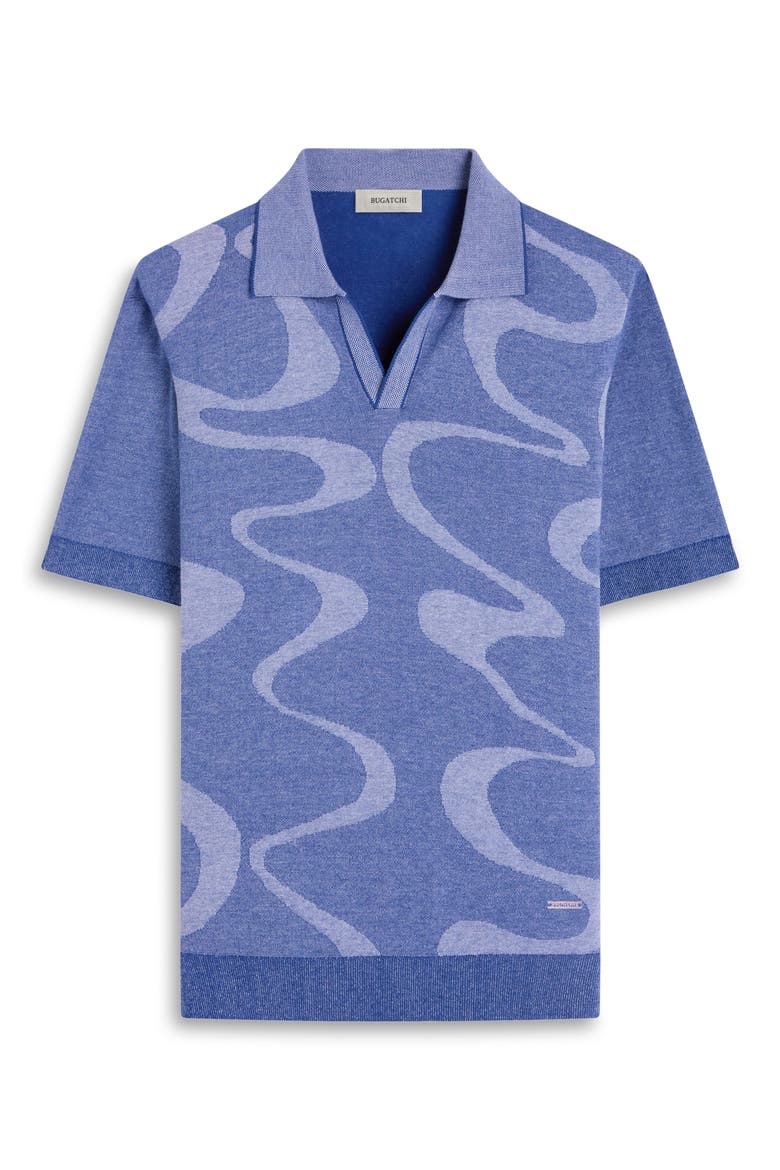 Johnny Collar Cotton & Silk Polo Sweater, Alternate, color, INDIGO