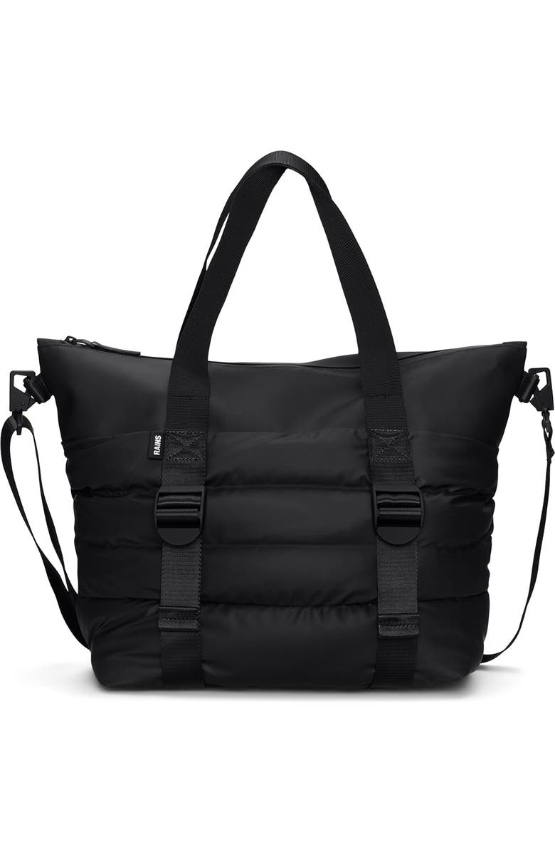 Rains Mini Puffer Mix Tote Bag, Main, color, Black