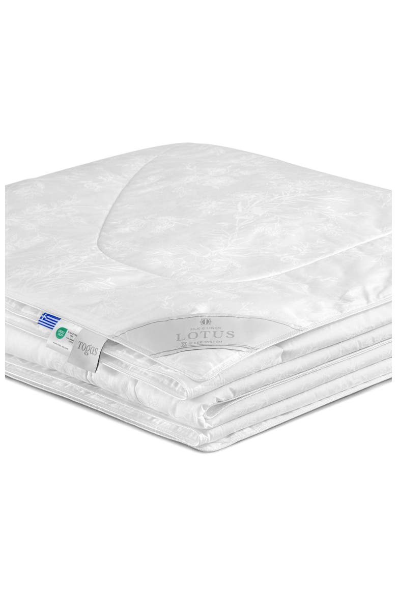 Lotus linen silk comforter, Alternate, color, White