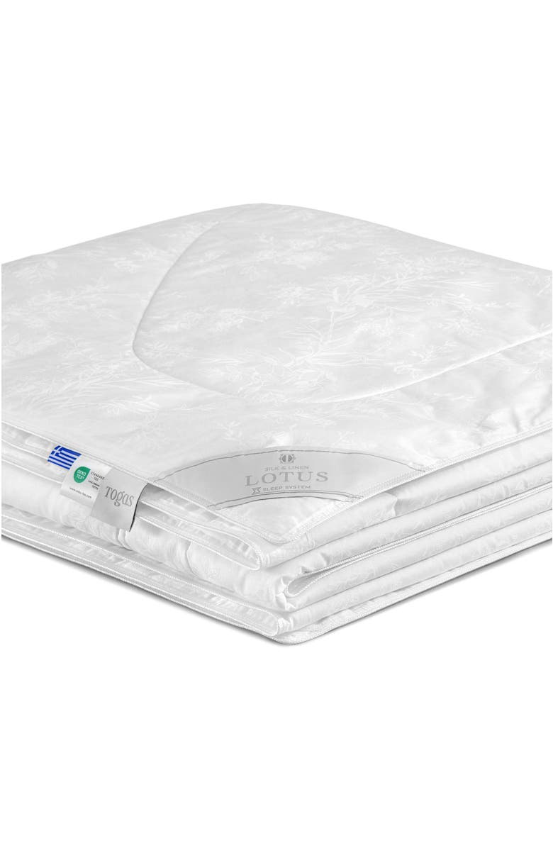Togas Lotus linen silk comforter, Alternate, color, White