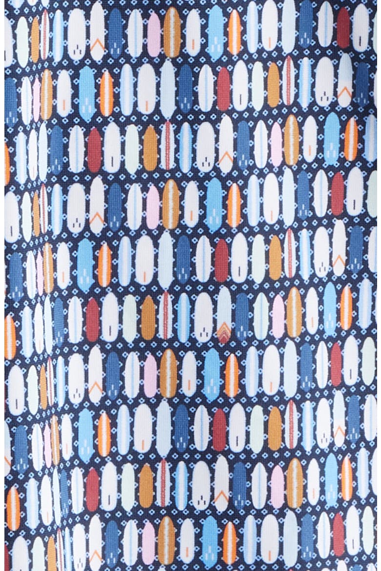 XC+™ Motion Geo Print Short-Sleeve Performance Knit Button-Up Shirt, Alternate, color, NAVY SURFBOARD