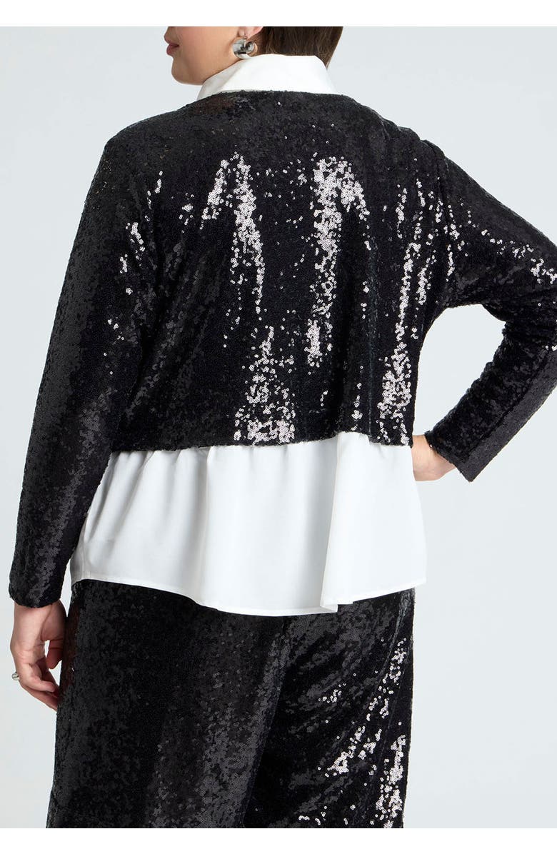 ELOQUII Collared Sequin Twofer, Alternate, color, 