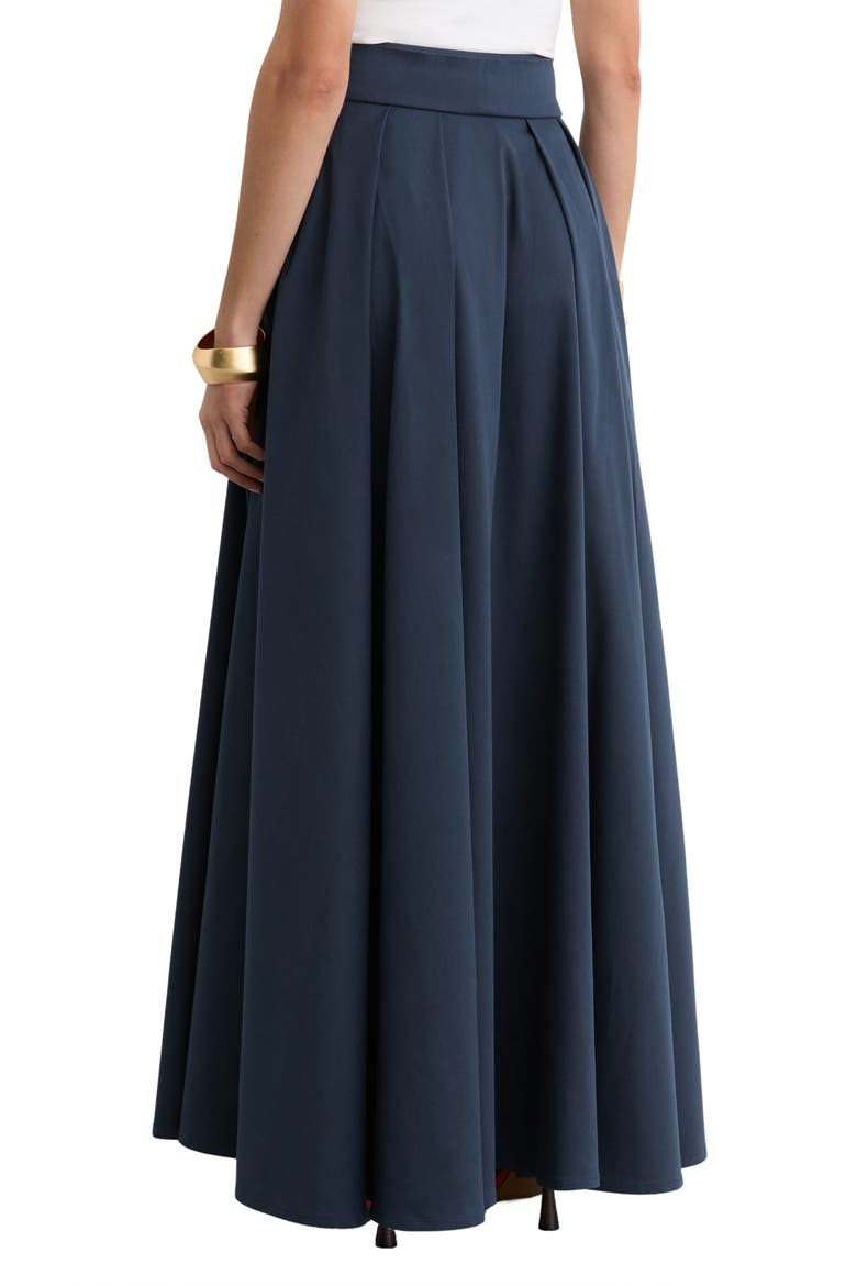 Simone Cotton Blend Maxi Skirt, Alternate, color, NAVY