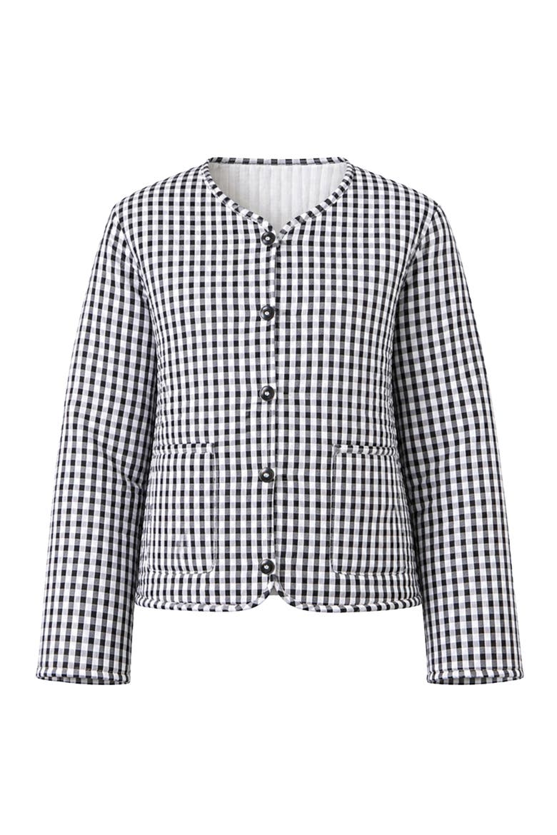 Reversible Cotton Quilted Cropped Jacket, Alternate, color, White