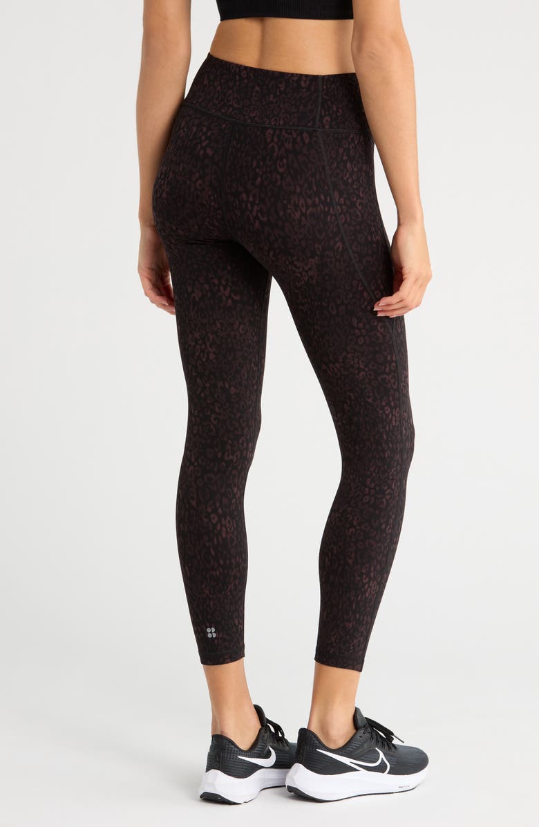 Sweaty Betty Ultimate Pocket Studio 7/8 Leggings, Alternate, color, Brown Panther Print