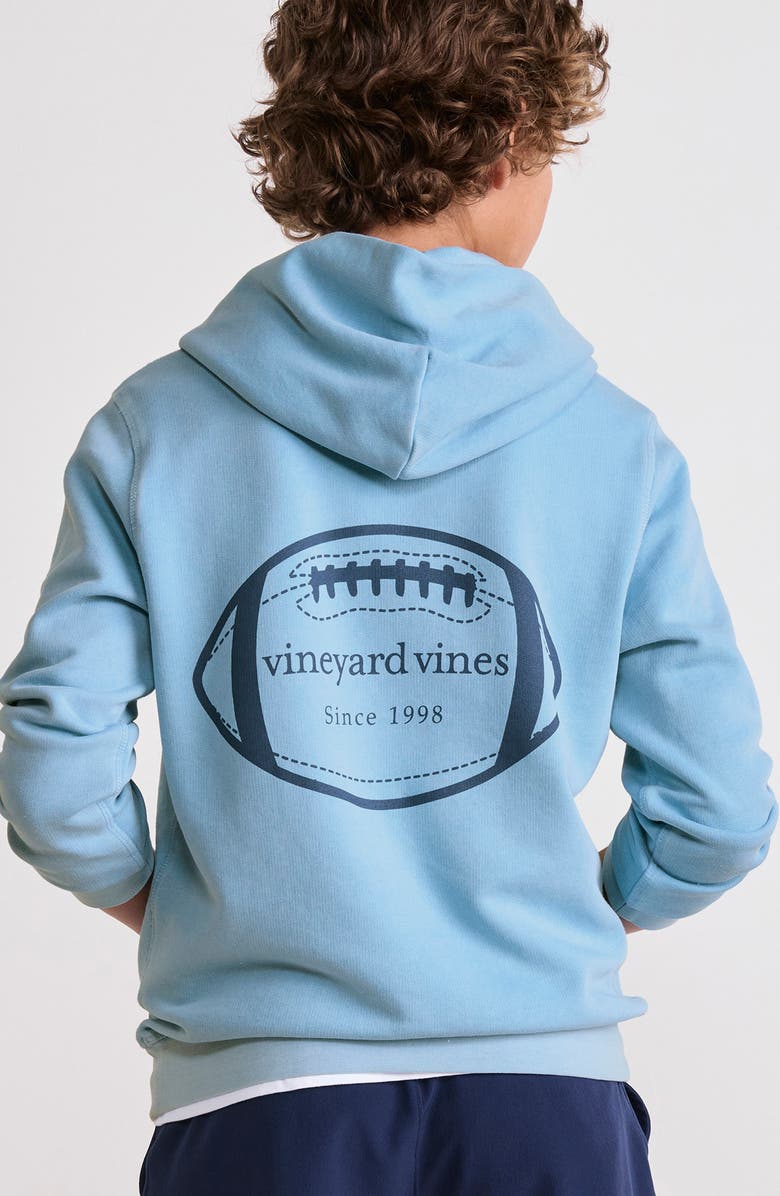vineyard vines Kids' Football Graphic Hoodie, Alternate, color, Jake Blue