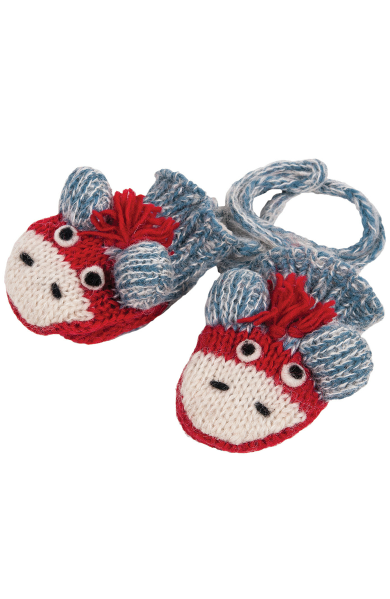 Nirvanna Designs Cute Monkey Mittens-Blue, Main, color, Blue
