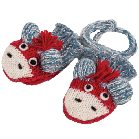 Cute Monkey Mittens-Blue