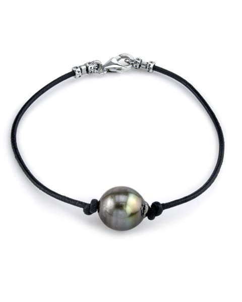 Tahitian South Sea Baroque Pearl Leather Bracelet