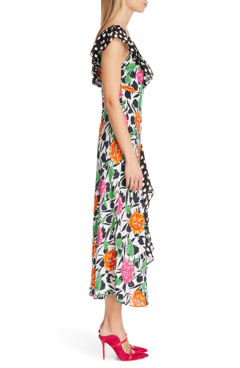 RIXO Antoinette Floral & Dot Print Dress, Alternate, color, 