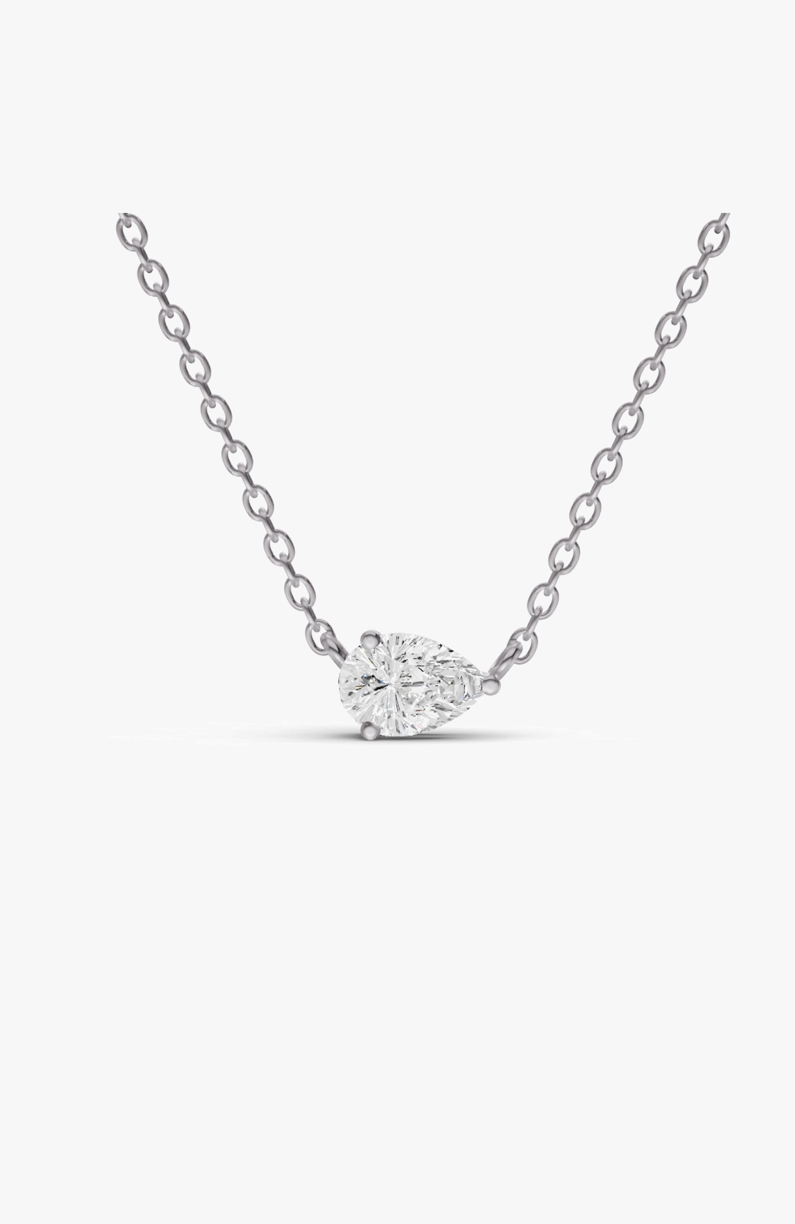 Sereia Official 14k Gold 0.5 Ct Lab Grown Pear Shape Diamond Pendant In White Gold