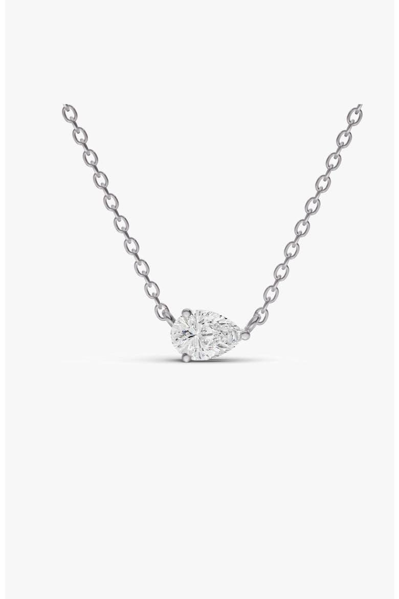 14K Gold 0.25 ct Lab Grown Pear Shape Diamond Pendant, Main, color, White Gold