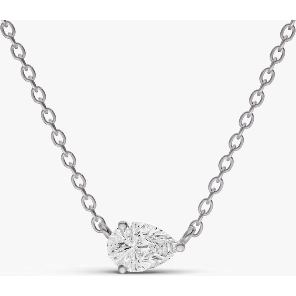 Sereia Official 14k Gold 0.5 Ct Lab Grown Pear Shape Diamond Pendant In White Gold