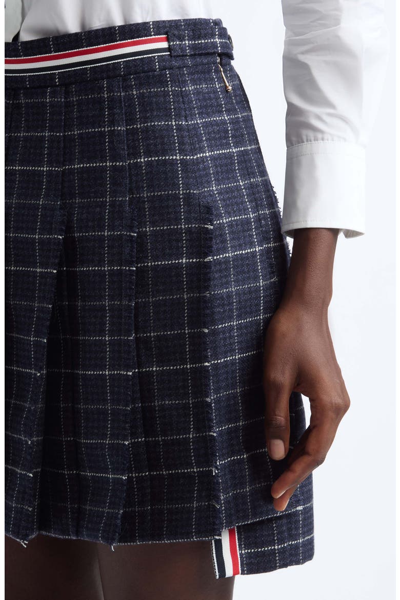 Pleated Wool Miniskirt, Alternate, color, NAVY