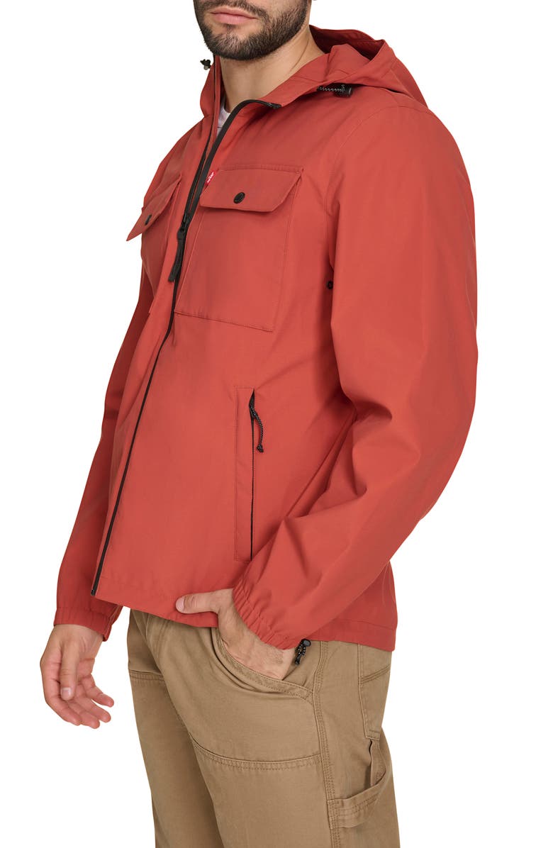 Levi's Hooded Rain Jacket, Alternate, color, Barn Red