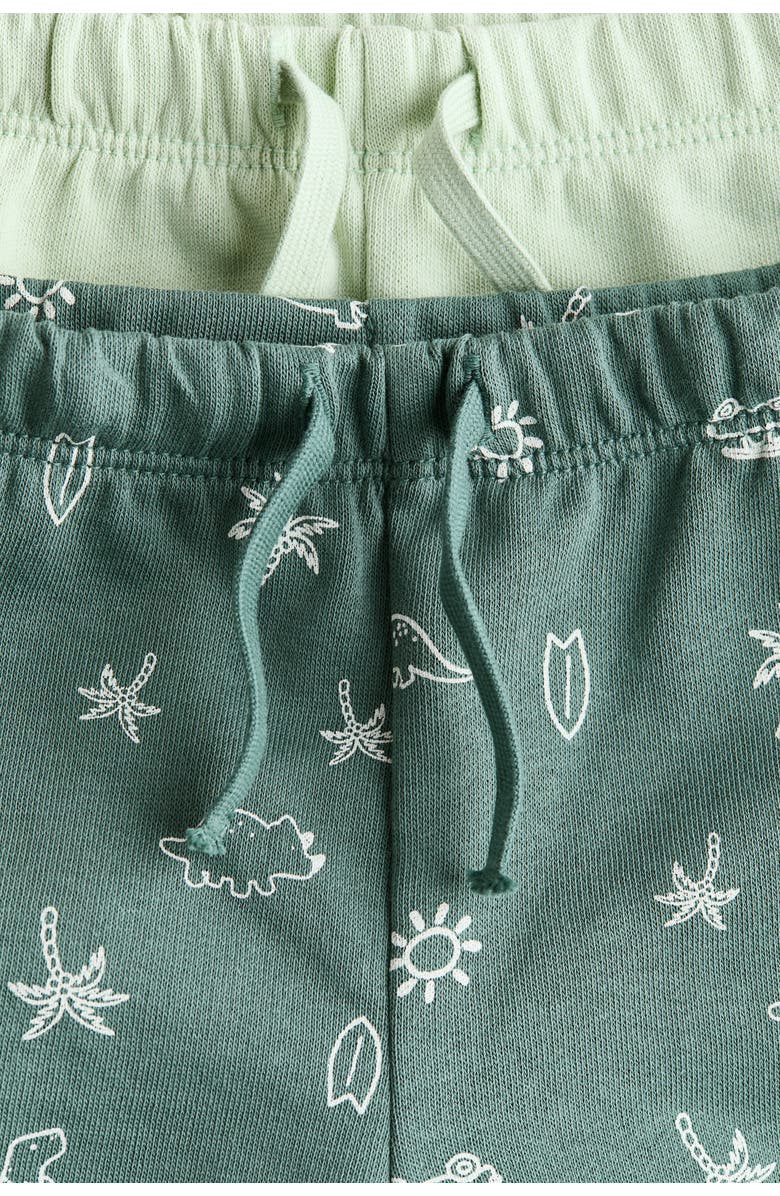 H&M 2-pack Sweatshorts, Alternate, color, Light Green/Palm Trees