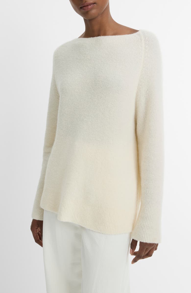 Vince Merino Wool Blend Bouclé Sweater, Alternate, color, Off White