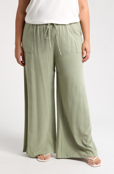 Relaxed Wide Leg Pants (Plus)