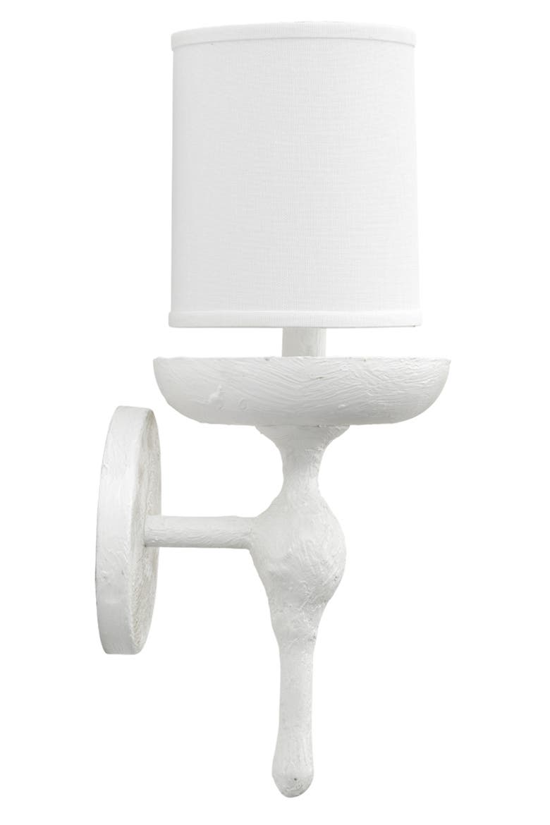 Concord Wall Sconce, White Plaster, Alternate, color, White