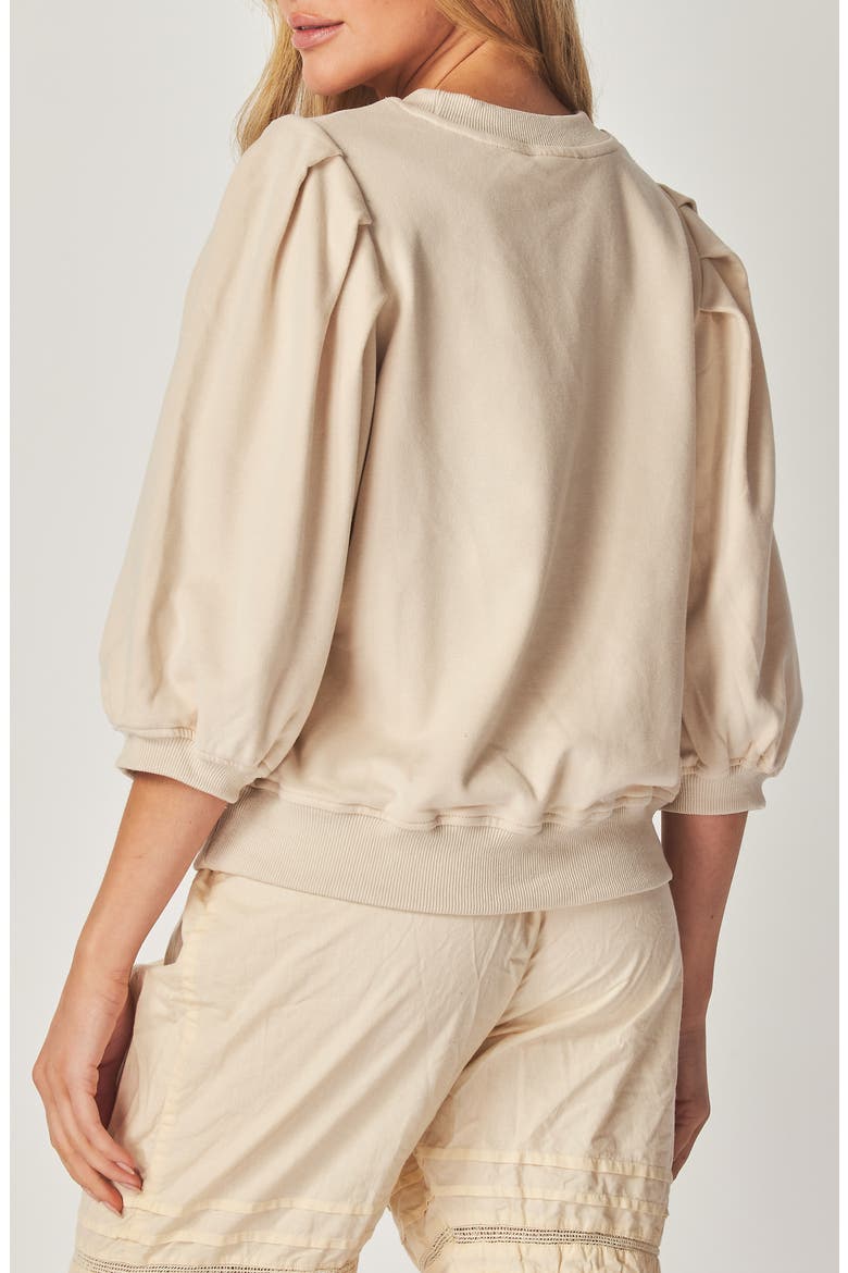 Balloon Sleeve Crop Sweatshirt, Alternate, color, BEIGE