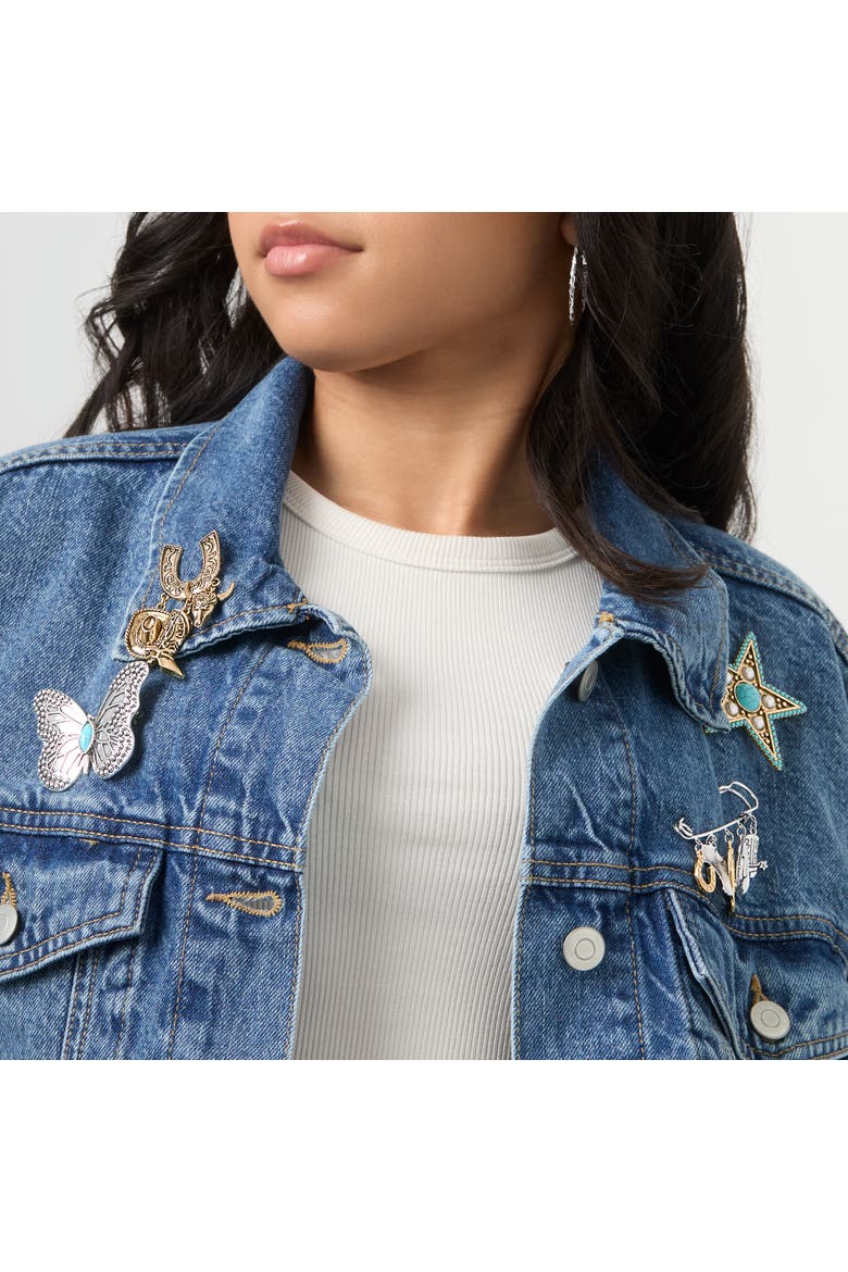 Gold-Tone Rodeo Brooch with Western Charms, Alternate, color, Gold