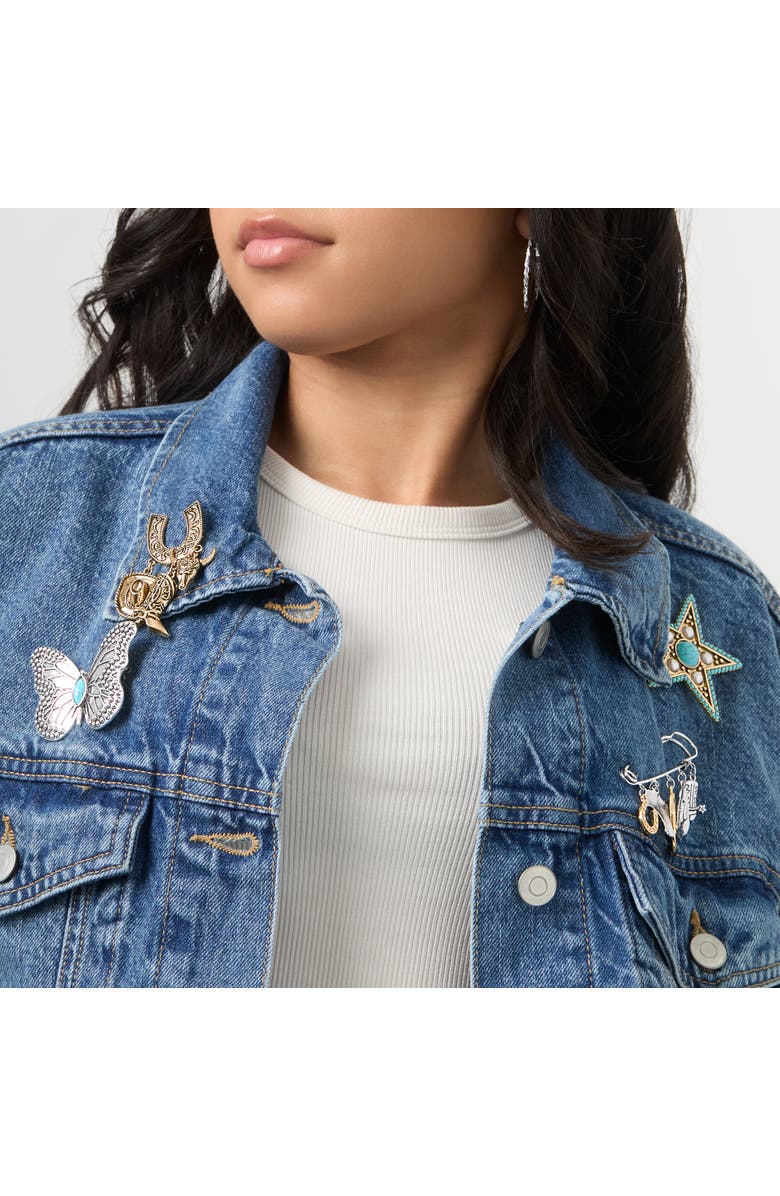 Jessica Simpson Gold-Tone Rodeo Brooch with Western Charms, Alternate, color, Gold