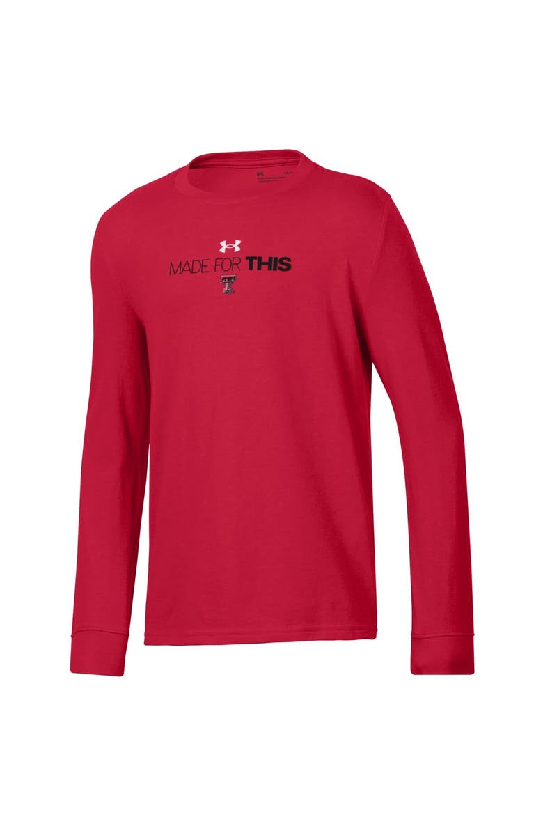 Under Armour Youth Under Armour  Red Texas Tech Red Raiders 2024 On-Court Bench Unity Performance Long Sleeve T-Shirt, Alternate, color, 