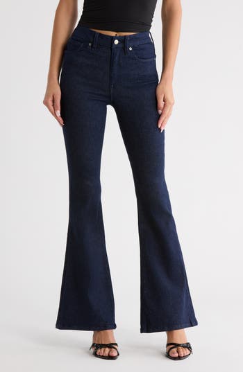 Good American Always Fits Good Distressed Flare Jeans In Black