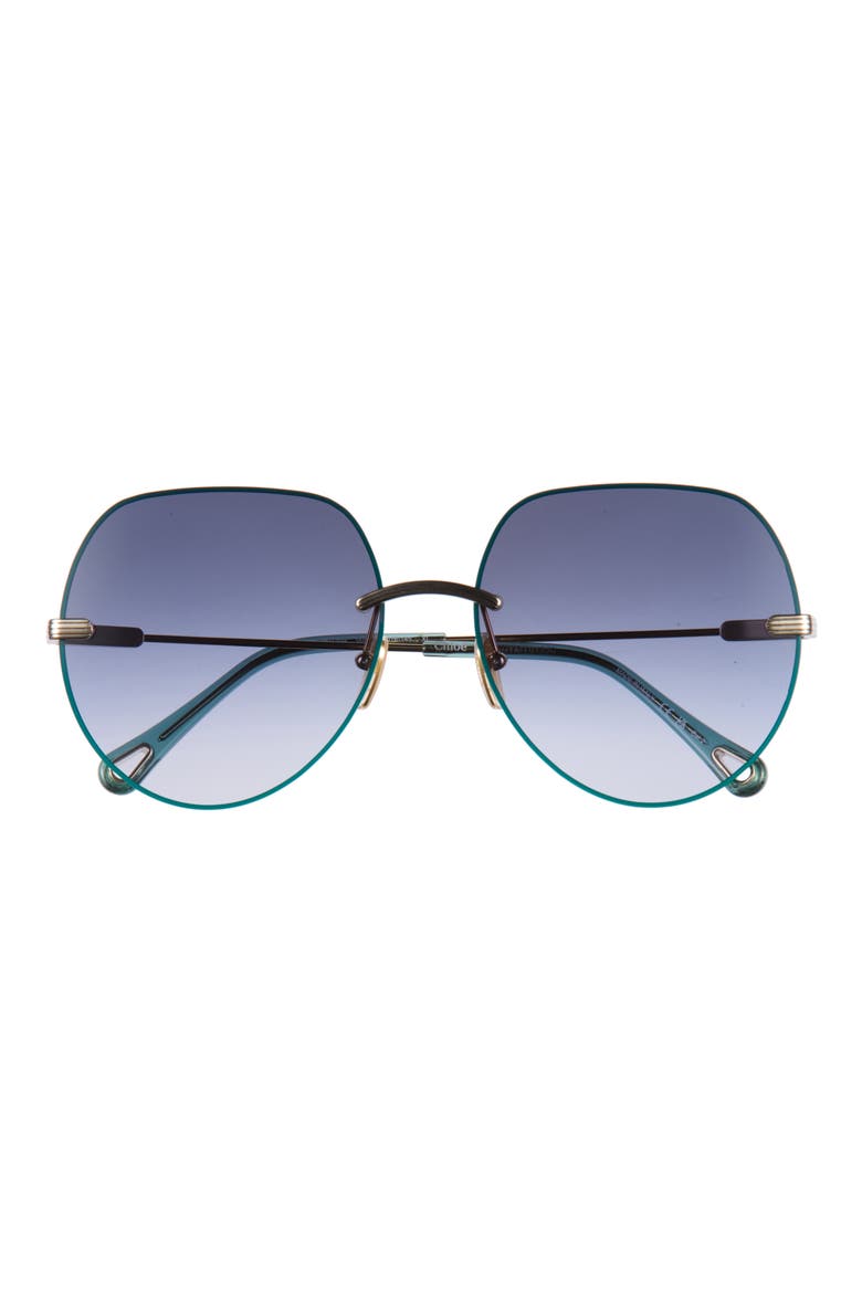 61mm Oversize Sunglasses, Main, color, GOLD GOLD GREY
