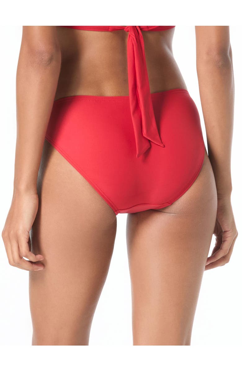 MICHAEL Michael Kors Solids Belted Bikini Swim Bottom, Alternate, color, Red