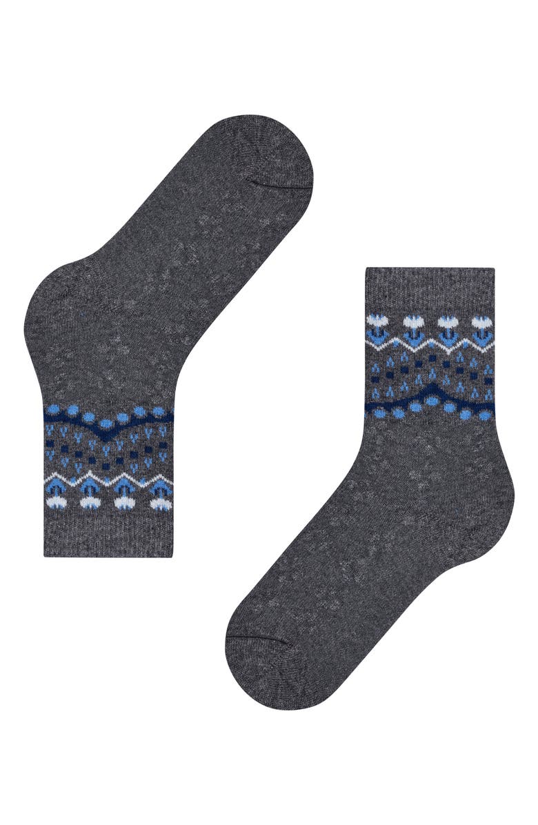 Falke Fair Isle Crew Socks, Alternate, color, Light Grey Melange