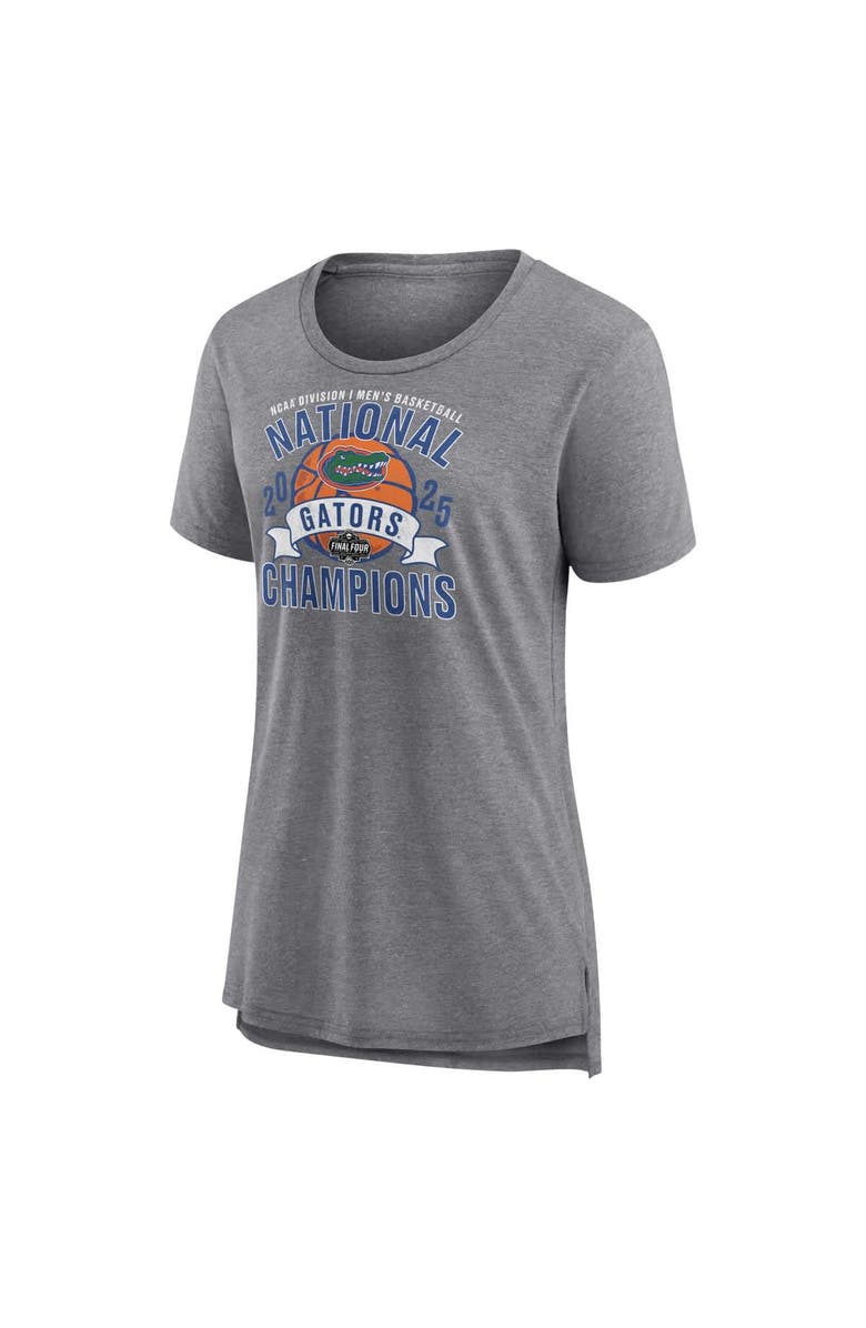 FANATICS Women's Fanatics Heather Gray Florida Gators 2025 NCAA Men's Basketball National Champions Vintage Tri-Blend T-Shirt, Alternate, color, 