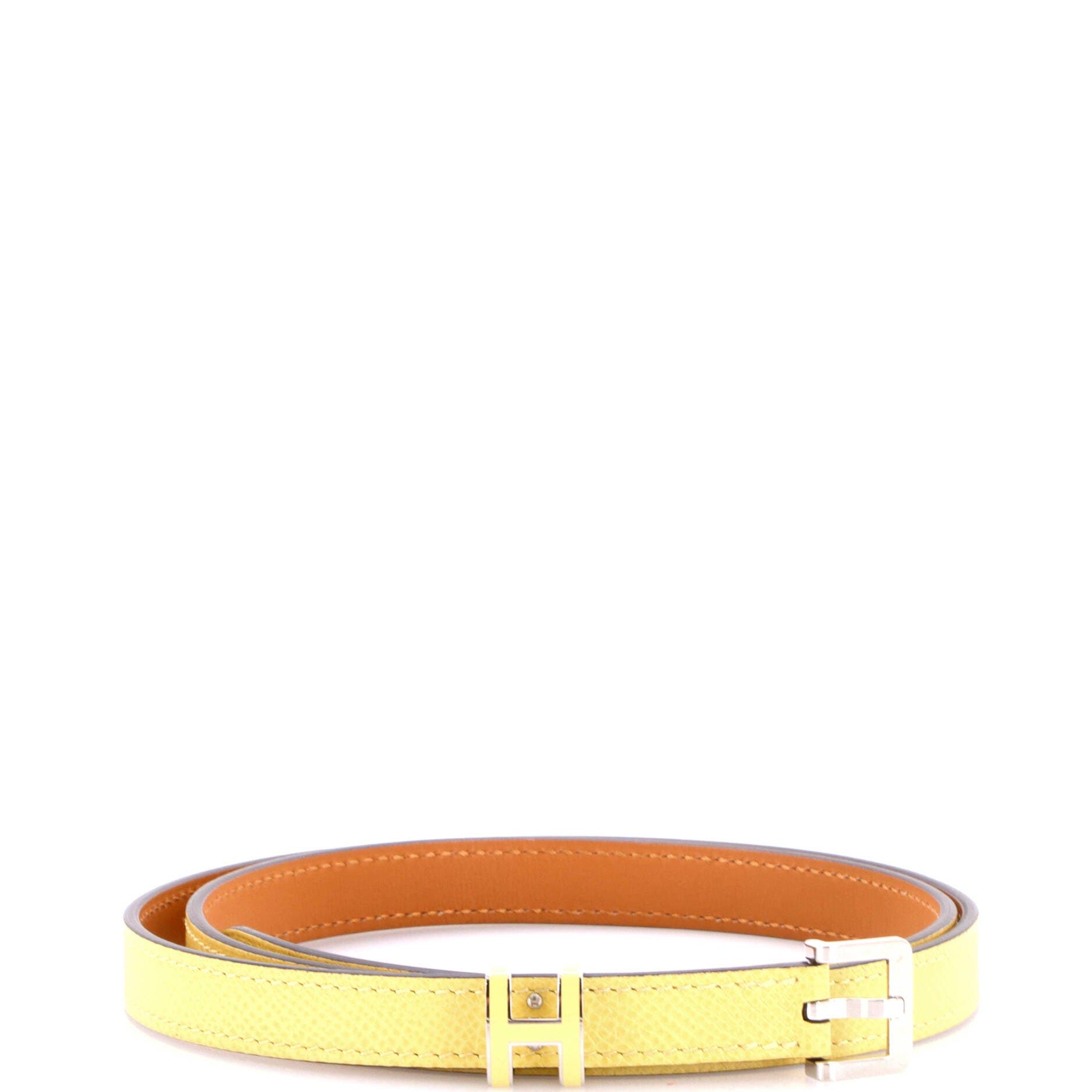 Pop H Belt Leather Thin, Main, color, Yellow