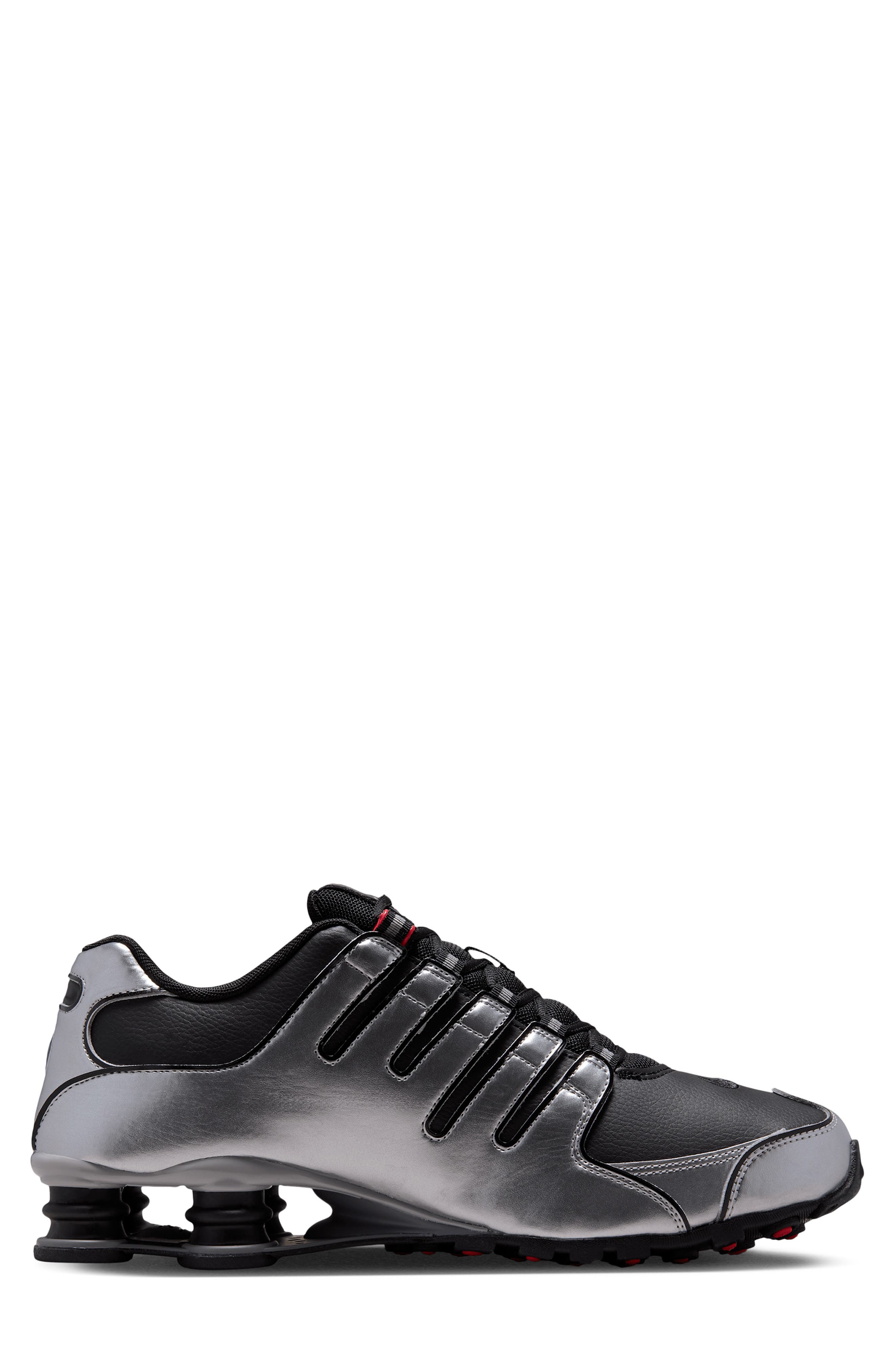 Shox NZ Running Shoe, Alternate, color, BLACK/ SILVER/ RED/ BLACK
