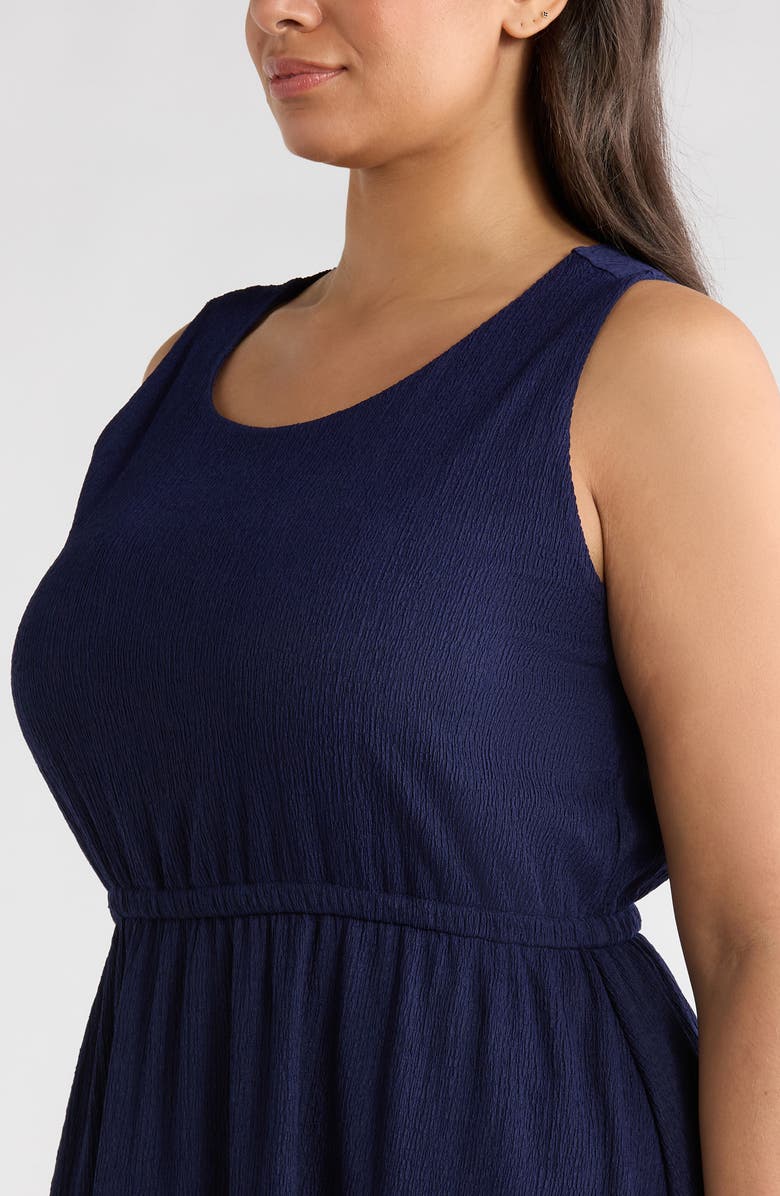 AK ANNE KLEIN Sleeveless Tiered Midi Dress, Alternate, color, Distant Mountain