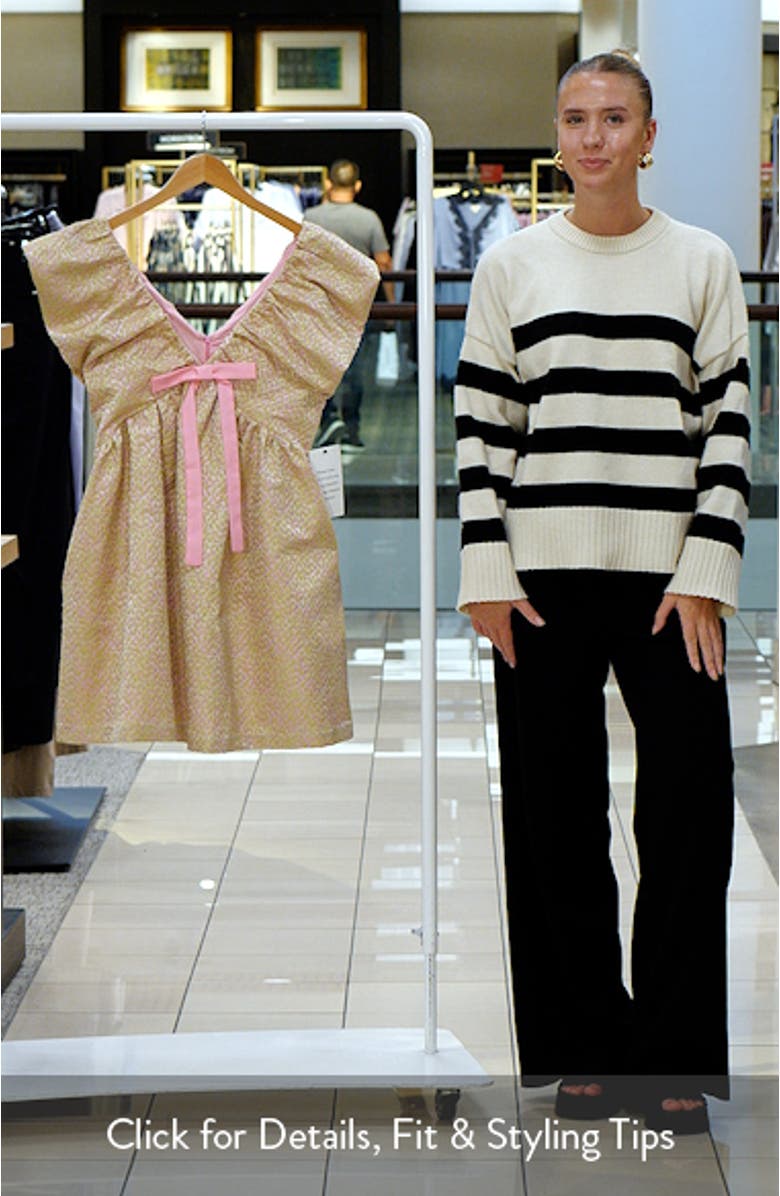 Bow Jacquard Babydoll Minidress, sales video thumbnail