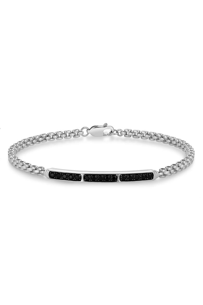 Kaito 0.55CT Pavé Bar Black Spinel Bracelet 925 Silver, Main, color, Sterling Silver
