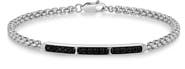 LuvMyJewelry Kaito 0.55CT Pavé Bar Black Spinel Bracelet 925 Silver