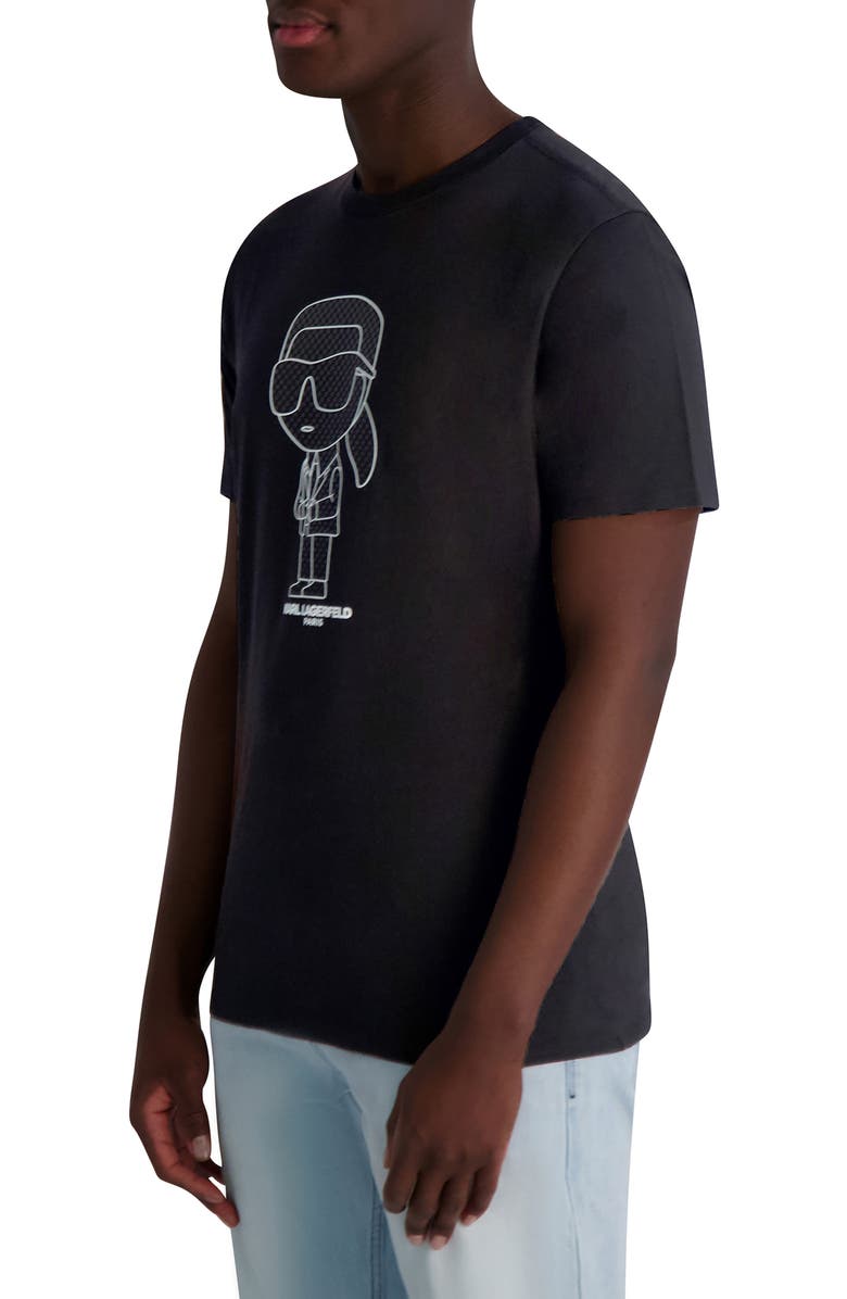 KARL LAGERFELD PARIS Large Karl Character Logo Graphic T-Shirt, Alternate, color, Black
