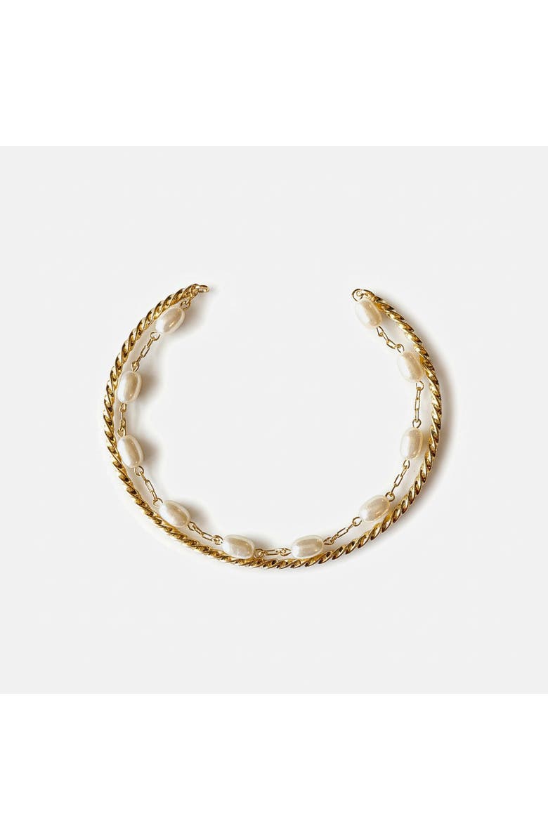 Ivy & Pearl Co. The Heirloom Pearl Chain Bracelet, Main, color, Gold