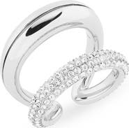 Tory Burch Pierced Pavé Double Ring