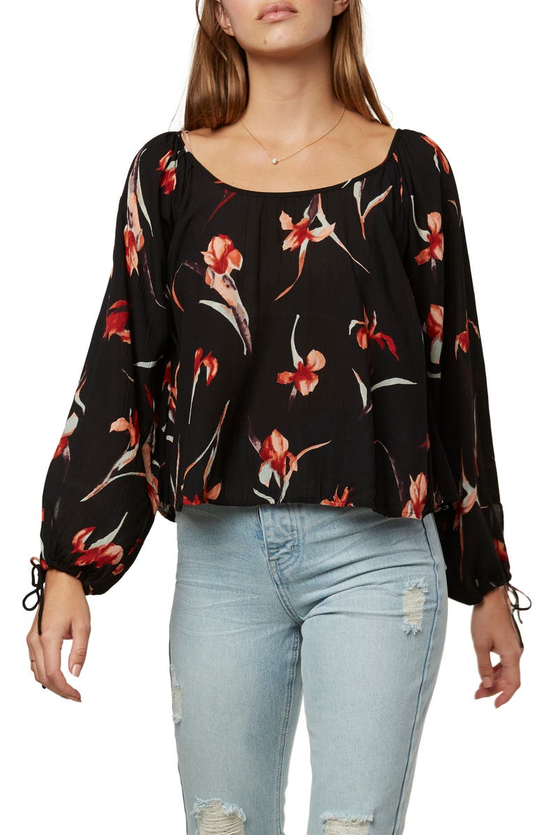 O'Neill Zeila Floral Print Woven Top, Main, color,