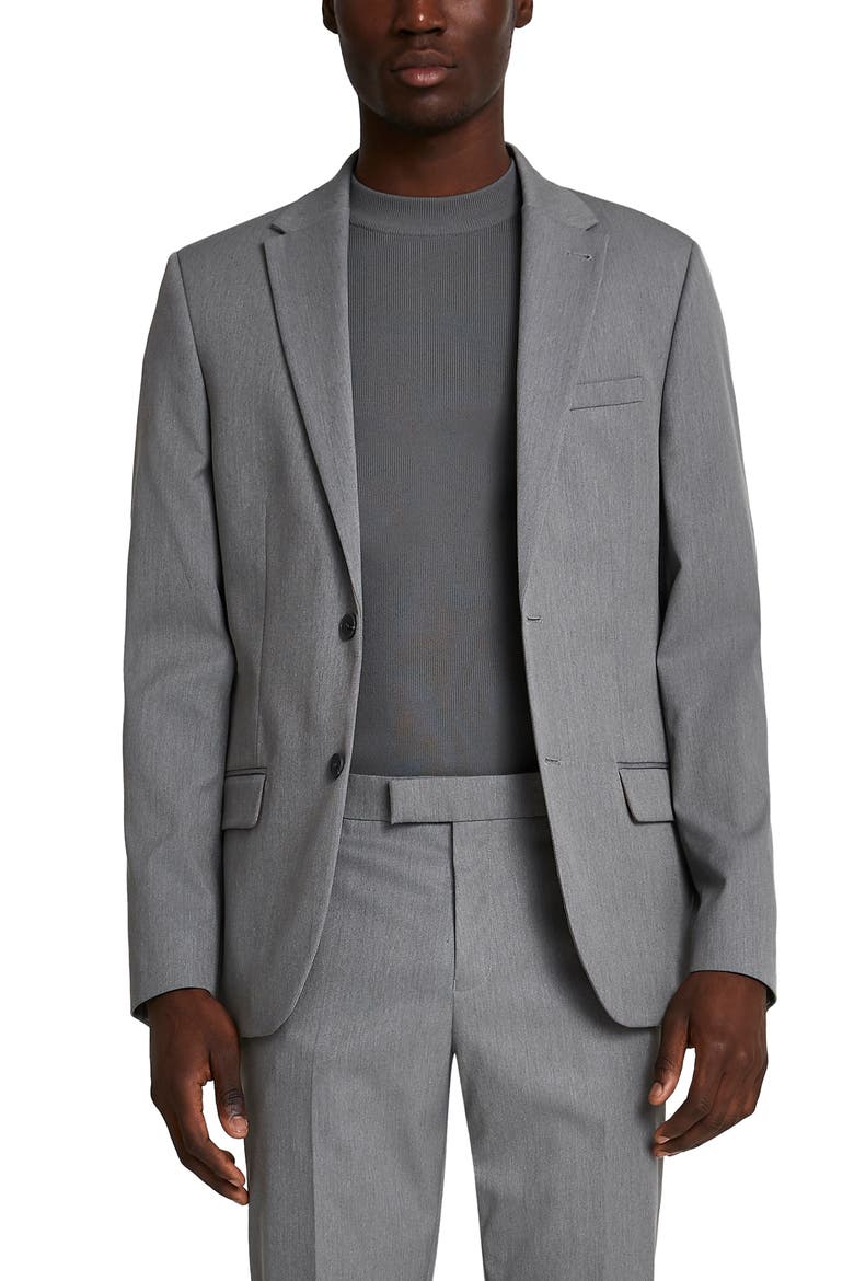 Skinny Twill Suit Jacket, Main, color, GREY
