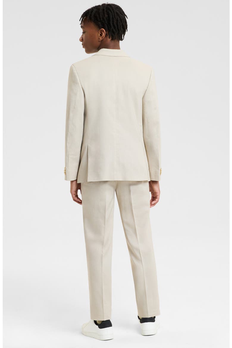 Kids' Khaki Solid Linen Blend Sport Coat, Alternate, color, KHAKI