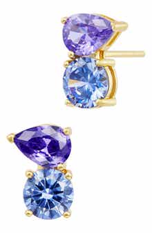 SAVVY CIE JEWELS Cubic Zirconia Toi et Moi Stud Earrings