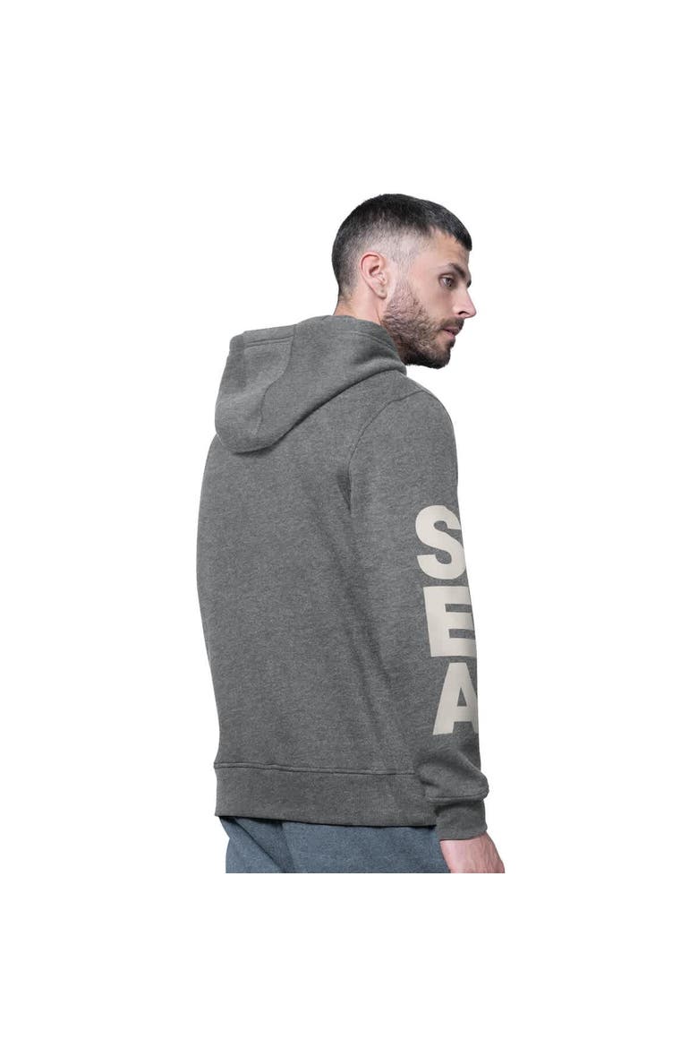Men's Starter Charcoal Seattle Seahawks Handoff Vintage Logo Fleece Hoodie Sweatshirt, Alternate, color, Charcoal