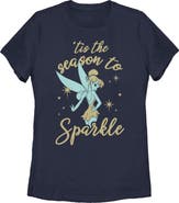 Peter Pan Women's Peter Pan Peter Pan Tinker Bell 'Tis the Season to Sparkle Graphic Tee